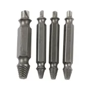 Set of 4 Screw Extractor Easy Out Drill Bits Guide Broken Damaged Bolt Remover
