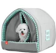 Winter Warm Cat Dog Tent, Warm Dog Tent Bed, Enclosed Dog Bed With Door, Dog Bed For Small Dogs With Door, Cat House With Door Outside, Small Dog Cave Bed Four Pet Resting Nest