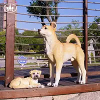 在飛比找樂天市場購物網優惠-仿真狗擺件樹脂小動物雕塑土狗模型家居客廳中華田園犬落地擺設