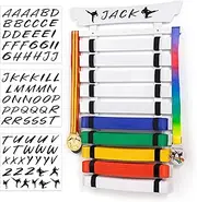 Winartton 10 Belts Karate Belt Display Rack with Stickers, Taekwondo Belt Display Holder, Martial Arts Belt Display, No Assembly Required, BJJ Hanging Holder for Kids and Adult