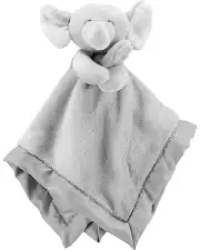 NWT Carters Plush Stuffed Animal Elephant Gray Grey Soft Security Blanket Lovey