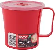 Decor Microsafe Soup Mug, 450ml Capacity, Red