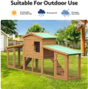 Advwin Rabbit Hutch Chicken Coop 2 Level