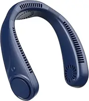 Shinebella Newest Updated Portable Neck Fan with Unique Back Motor, Bladeless Hanging Wearable Neck Cooler, Hands-Free NeckBand Fan,3 Speeds, USB, Leafless Personal Fan with Soft Silicone, 4000 mAh…
