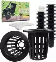 100 Pack 2Inch Net Pots Hydroponics Supplies Cups, round Wide Lip Design Orchids
