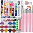 Nail Art Kit, Nail Design Tools Kit with Nail Art Brushes, Nail Dotting A-Pink