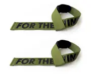 METEOR 60cm Weightlifting Straps Wrist Straps Lifting Straps (Logo Embossed Grip Padding, Green)