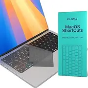 Kuzy MacOS Shortcut for MacBook Pro 14 inch Keyboard Cover M4 16 inch 2024 2023 M3 M2 M1 Pro Max - MacBook Air 15 inch Keyboard Cover 13 inch - A3401 A3403 A3114 A3113 - Mac OS US Layout TPU Tinted