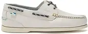 [Chatham] Leather Boat Shoes for Men - Crew G2 in White, 6-15