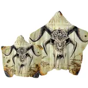 Cool Old Wild West Wanted Goat Skull Towel with Hood