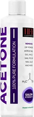 100% Pure Acetone Gel Acrylic Nail Polish Soak off Remover 250Ml | Heavy Duty Mu