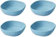 Fkereg Set of 4 Small Dipping Sauce Bowls 4.5 Oz, Tiny Side Dish Bowls, Plastic Pinch Bowls, Condiment Ingredient Bowls for Cooking Prep, Sauce Plate for Spice, Dips Serving, Blue