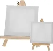 2PCS Mini Sketching Easel Set with Painting Canvas Lightweight Stands for Drawing Crafts Home Decor and Displaying Artworks