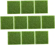 CANIGHT 10pcs Artificial Lawn DIY Turf Turf Grass Interlocking Fake Fairy Grass Mats Large Lawn Green Golf Outdoor Rug Outdoor Artificial Mats Garden Fake Interior Decor Synthetic Green Pp