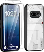 Case for Nothing Phone 3A with 2 Pack Screen Protector, Electro-weideworld Ultra Thin Shockproof TPU Bumper + Hard PC Protective Phone Case for Nothing Phone 3A[Scratch Resistant]