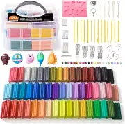 Polymer Clay 50 Colours Oven Bake Modeling Clay Creative Clay Kit with 19 Clay