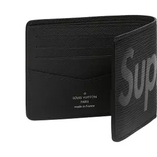 【紐約范特西】預購 L V x Supreme Slender Wallet Epi 紅 黑 水波紋 皮夾 錢包