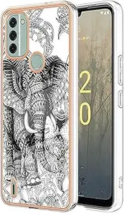 [HMLTD] Fashion Cartoon Elephant Soft TPU Cases Compatible with Nokia C12 C31 C 12 31 TA-1499 TA-1497 TA-1493 Shockproof Covers Frame Protection Back Cove (3,Nokia C31)