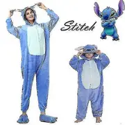 Kids Blue Stitch Cartoon Animal Sleepwear Party Cosplay Costume Suit 4-5Years