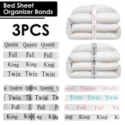 12x Bed Sheet Organizer Bands Elastic Bedding Straps King Full Twin Fastener ⊹