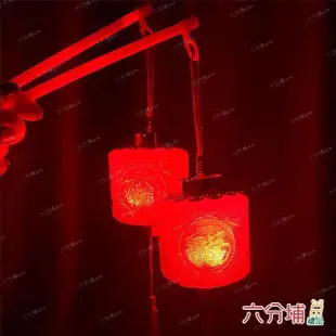 【六分埔禮品】經典紅LED手提燈籠-長形(過年新年元宵龍年春節小物裝飾佈置吊飾家居擺件文青冬瓜燈籠吊飾)