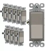 ENERLITES Decorator Rocker In Wall Paddle Switch 15A Single Pole 10 Pack