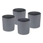 4pcs 6" Plastic Round Flowerpot Planter Container for Indoor Outdoor, Gray