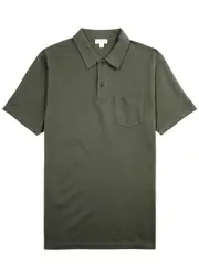 Sunspel Riviera Cotton-mesh Polo Shirt - Khaki - XL XL