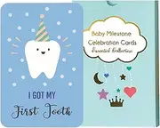 Kids Milestone Cards - Colorful Kid Months Sign - 50x Funny Photography Prop, Baby Shower Decorations for Parties