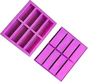 8-Cavity Rectangle Silicone Mould 2 PCS, Cereal Bar Molds for Chocolate Truffle Bread Brownie Cornbread Cheesecake Butter Soap (Purple)