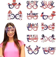 [GEUGECY] July 4th Sunglasses - 12X Patriotic Themed Sunglasses Bulk,Outdoor Party Supplies, Bulk Gear Accessories For Independence Day Parades, Backyard Barbecues