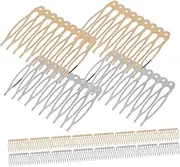 CHICAMPERA 20pcs DIY Metal Hair Side Combs Kit for Women and Flower Plain Blank Veil Combs with Teeth for Bridal Updo French Twist Bun Fork Clips Durable Smooth Texture Accessories