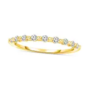0.17 CT. T.W. Natural Diamond Nine Stone Stackable Band in Solid 14K Gold