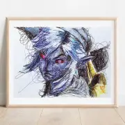 Dark Link Ballpoint Pen Print, Legend of Zelda Art Poster
