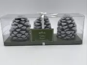 Hallmark Pinecone Shaped Candle Set Of Three- NOS- Christmas Pinecone Candles