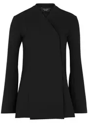 A.W.A.K.E Mode Collarless Crepe Jacket - Black - 38 (UK10 / S) 38 (UK10 / S)
