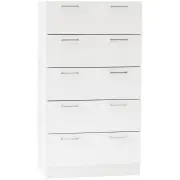 Lorenzo Chest of 5-Drawer Tallboy Storage Cabinet - White