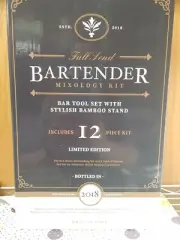 Full Send Bartender Mixology Kit 12 Piece Set Includes Recipes & Bamboo Stand