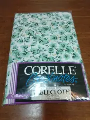 Vintage NOS Corelle Coordinates Callaway Oval Vinyl Tablecloth 52" x 70" NIP