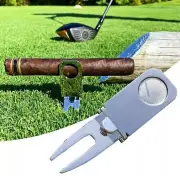 Black Magnetic Cigar Holder, Golf Divot Repair Tool & Ball Marker