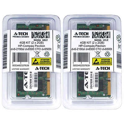 4GB KIT 2 x 2GB HP Compaq Pavilion dv6-2190sl dv6500 CTO dv6500t Ram Memory