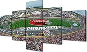 TUMOVO 5 Piece Canvas Wall Art Modern Stadium Painting Charlotte Motor Speedway Artwork Sprint Cup Series Sports Picture Home Decor House Present Stretched Framed Ready to Hang