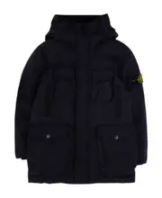 Stone Island Junior Logo Patch Long-Sleeved Padded Coat 8Y,14Y,12Y blue