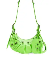Balenciaga Le Cagole XS Shoulder Bag Crocodile Embossed in Bright Green