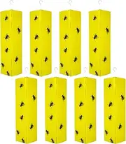 8 Pack Sticky Fly Traps, Fly Traps Outdoor/Indoor, Fly Stick, Fruit Fly Trap, Flying Insect Catcher Gnat Trap Killer for Flying Plant Insect Such as Mosquitos, Aphids, Leafminers, Fungus Gnats