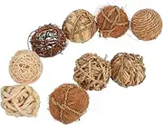 ERINGOGO 9pcs Rustic Decorative Balls Wicker Rattan Sphere Orbs for Centerpiece Bowls Vases Trays Natural Grass Table Decor for Home Styling Events
