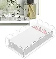 Clear Napkin Holder | Kitchen Towel Tray - U Shaped Fan Cocktail Napkin Holder Tray for Kitchen Counter, Dining Table, Bathroom Vanity