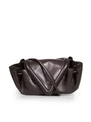 Brown Leather Beak Cross-Body Bag