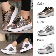 Ladies Girls Women's Shoes Sport Sequins Wedges Shoes Shake Fashion Women's