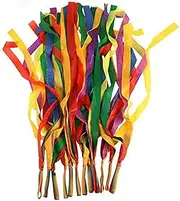12 PCS Rainbow Ribbon Set for Kids,Rhythm Ribbon Dance Rhythm Ribbon Streamers for Kids Children Adults